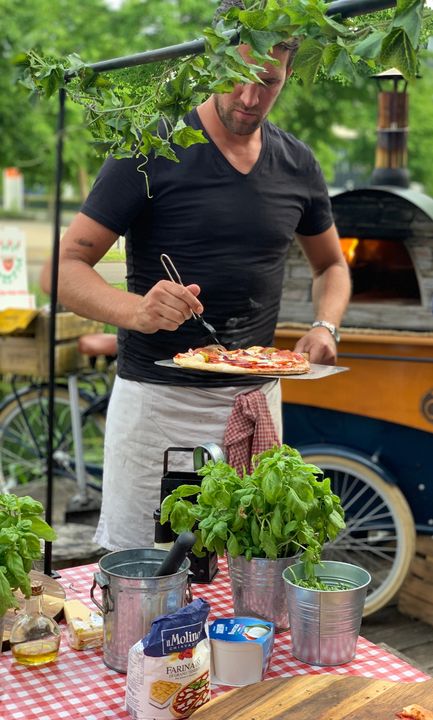 Pizzafiets in actie