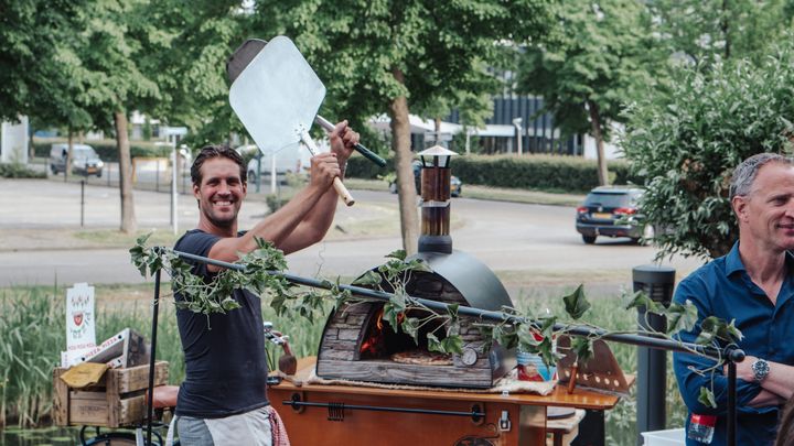 Pizzafiets in actie
